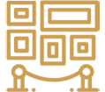 Icono que representa unos cuadros en un museo.