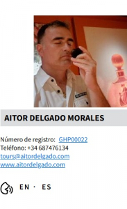 Guía oficial de turismo certificado Aitor Delgado por Gobierno Vasco